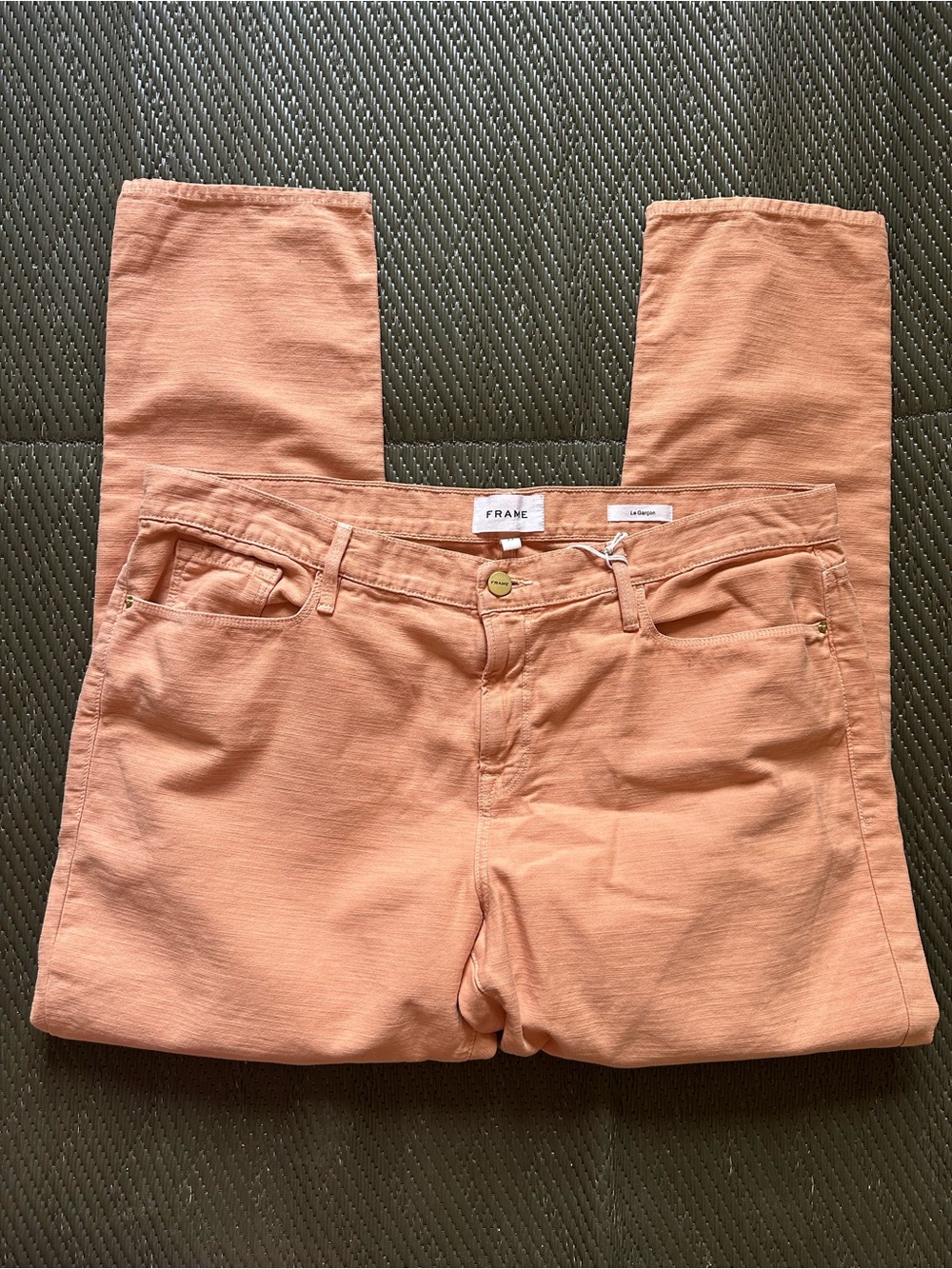 FRAME Washed Clay Mid Rise Straight Fit Ankle Jeans Size 33 NWT USA